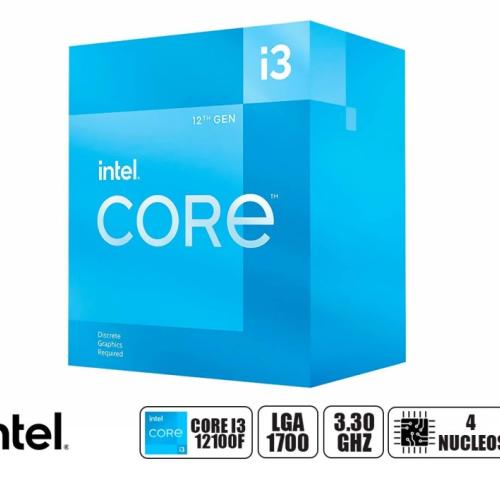 PROCESADOR INTEL CORE I3 12100F 3.30GHZ HASTA 4.30GHZ, 12MB, 4 NUCLEOS, LGA 1700